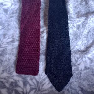 Black and Burgundy Knit Ties